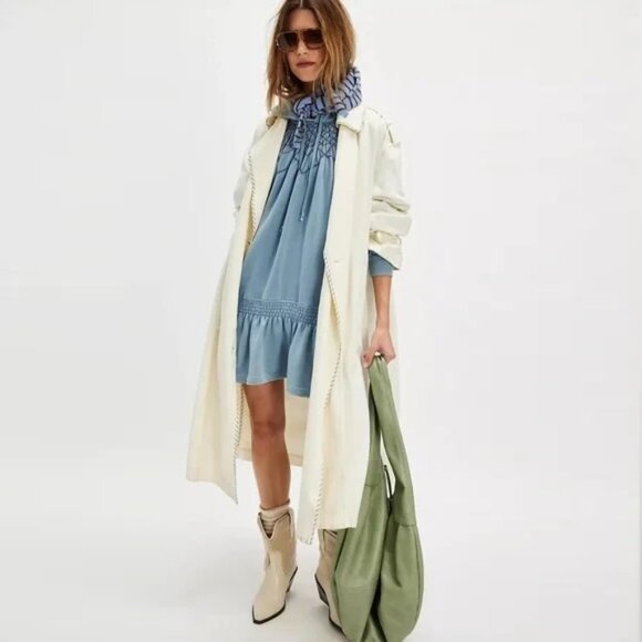 Free People Marty Smocked Mini Dress NWOT - Picture 4 of 9